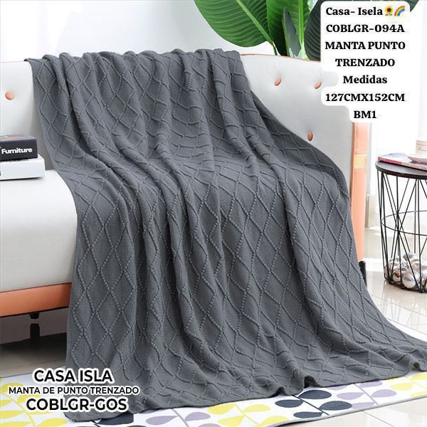 Casa Isela – Manta Punto Trenzado #COBLGR-094A