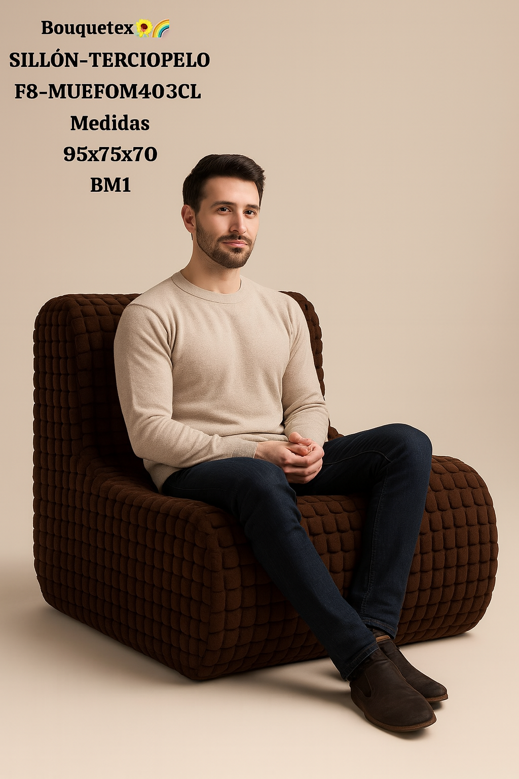 Sillón Puff de Terciopelo "Bouquetex" - Lujo y Comodidad para tu Hogar