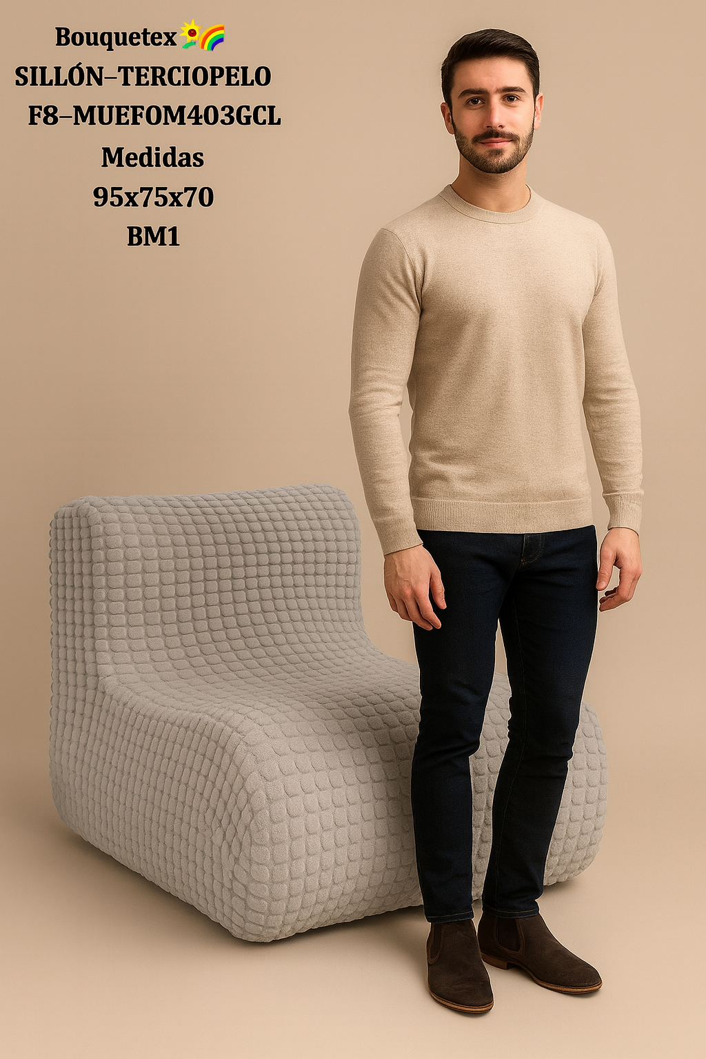 Sillón Puff de Terciopelo "Bouquetex" - Lujo y Comodidad para tu Hogar