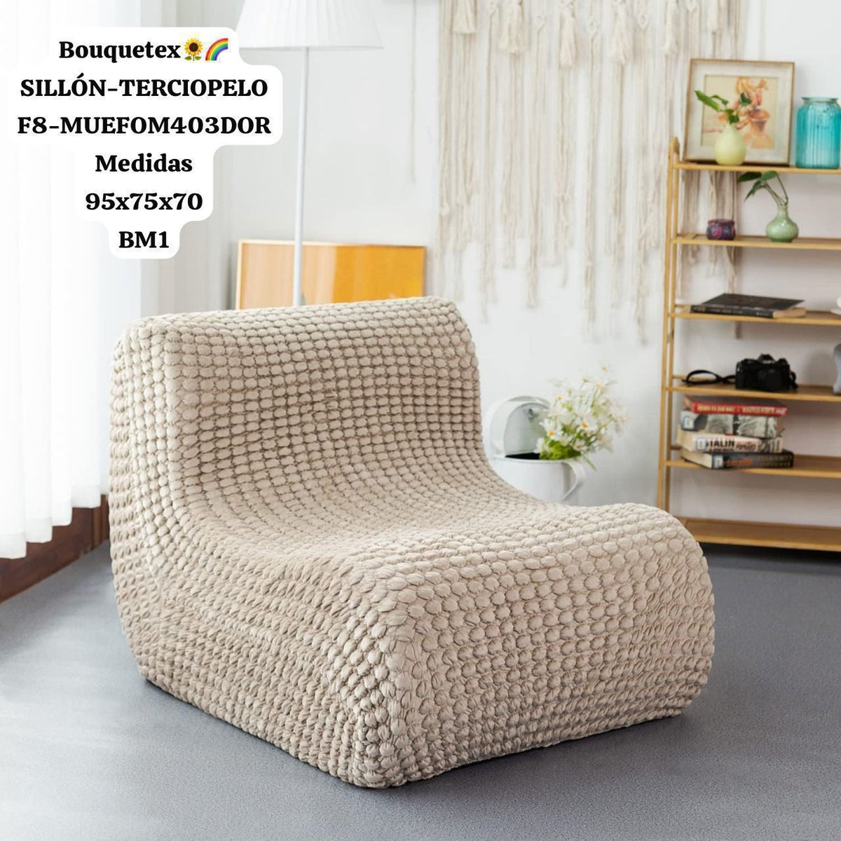 Sillón Puff de Terciopelo "Bouquetex" - Lujo y Comodidad para tu Hogar