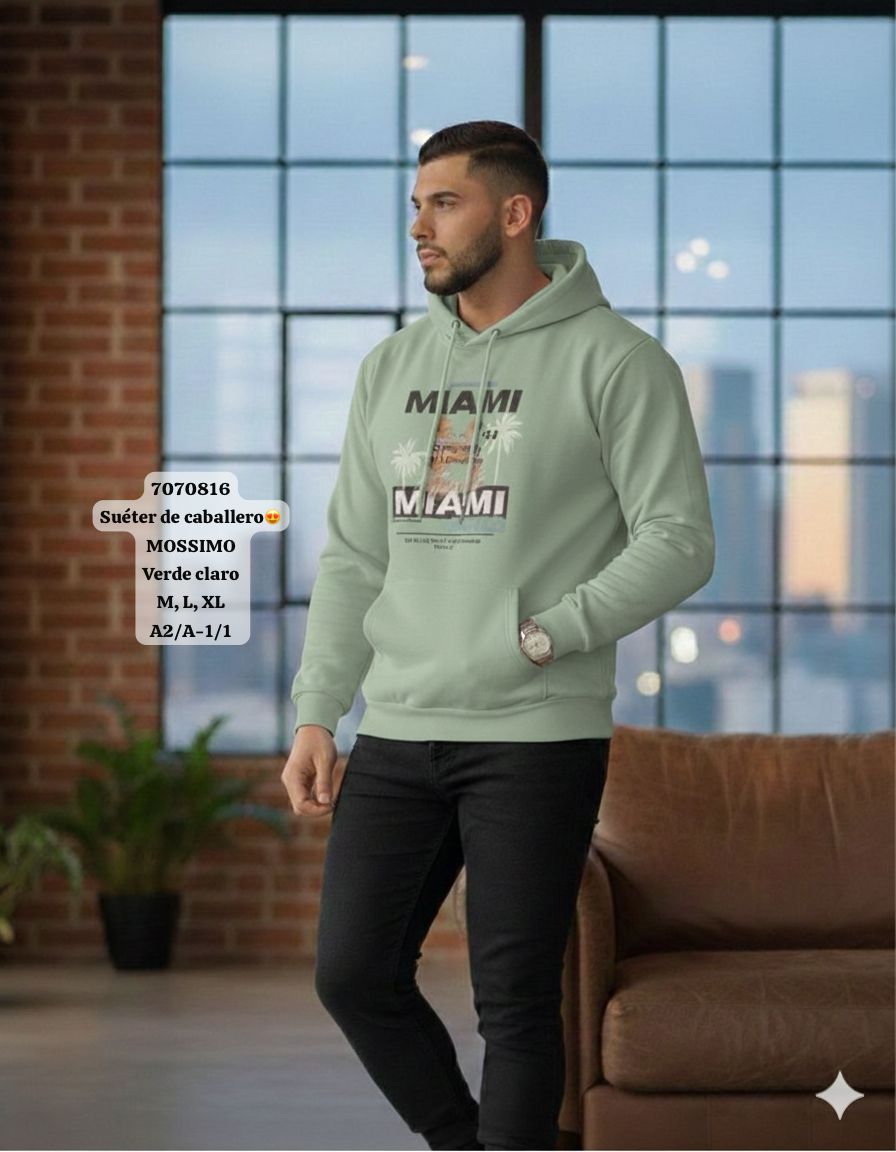 Sudadera con Capucha MOSSIMO Edición Miami – Estilo Urbano y Comodidad