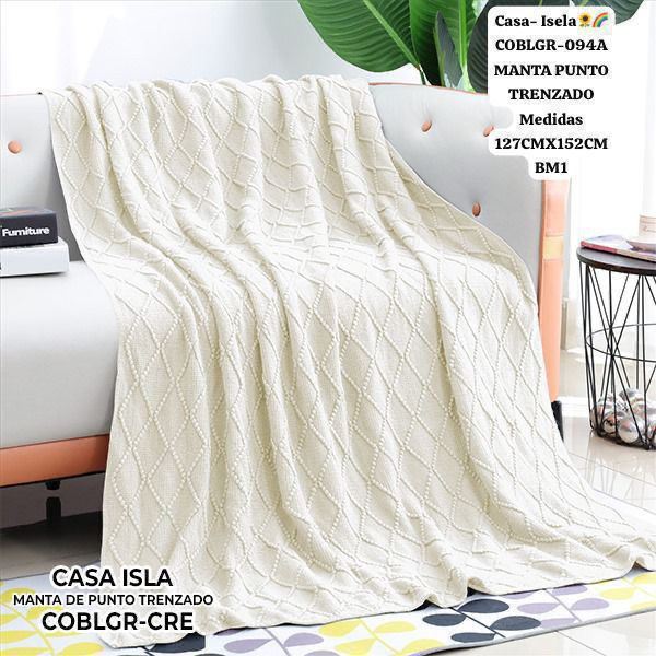 Casa Isela – Manta Punto Trenzado #COBLGR-094A