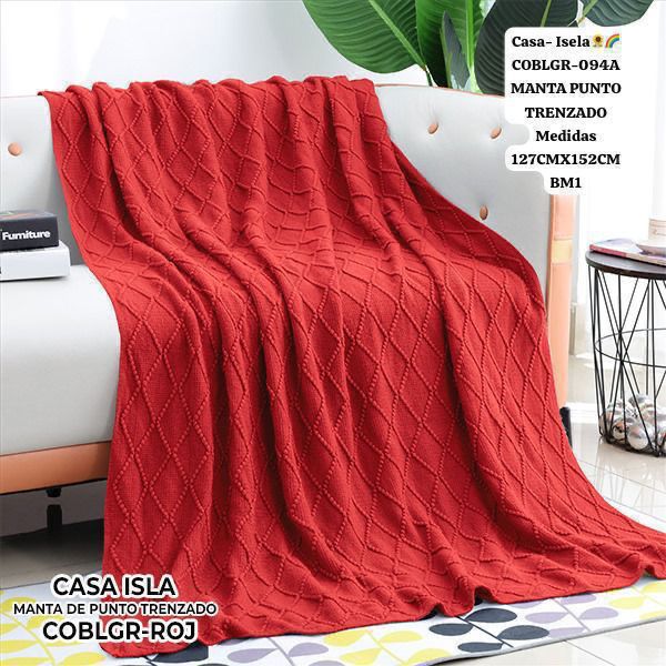 Casa Isela – Manta Punto Trenzado #COBLGR-094A