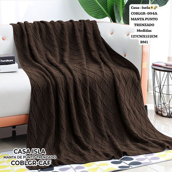 Casa Isela – Manta Punto Trenzado #COBLGR-094A