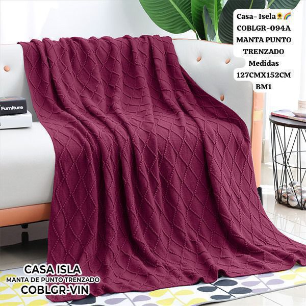 Casa Isela – Manta Punto Trenzado #COBLGR-094A