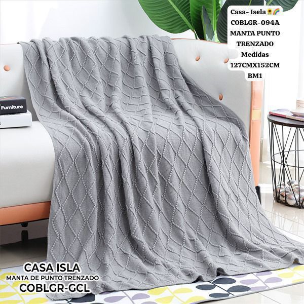 Casa Isela – Manta Punto Trenzado #COBLGR-094A