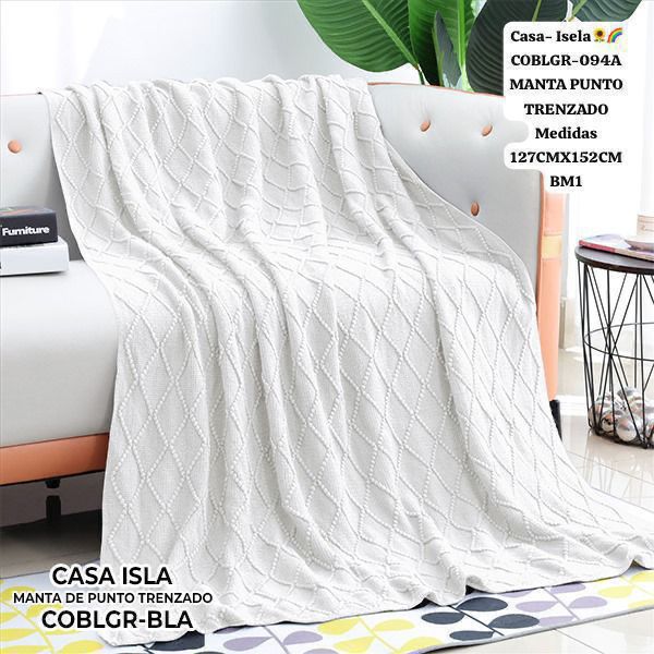 Casa Isela – Manta Punto Trenzado #COBLGR-094A