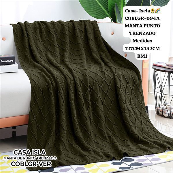 Casa Isela – Manta Punto Trenzado #COBLGR-094A