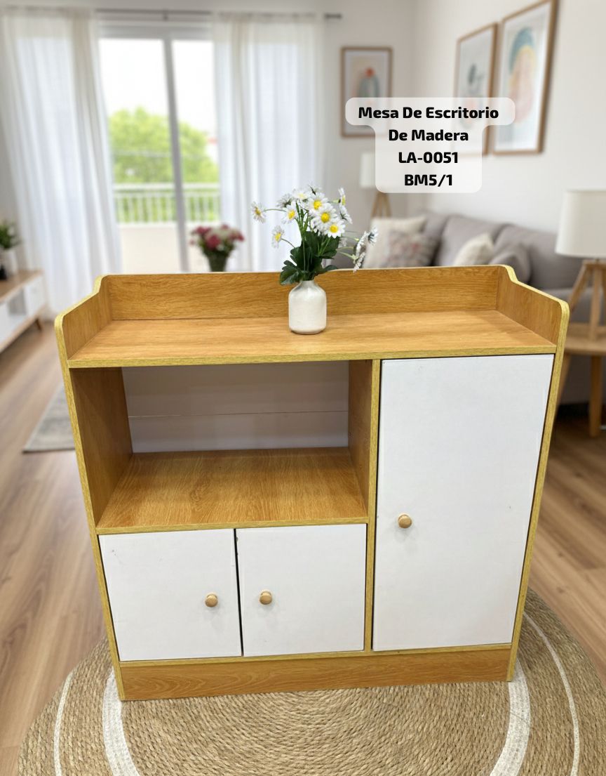 Mesa de Escritorio de Madera LA-0051 – Funcionalidad con estilo natural