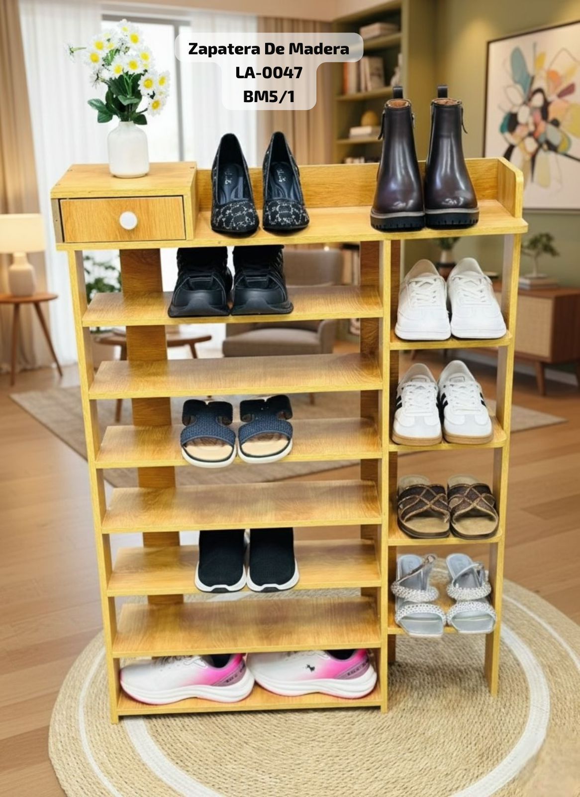 Zapatera o Organizador de Madera LA-0047 - Orden y Diseño para tu Entrada o Dormitorio